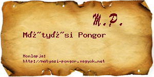Mátyási Pongor névjegykártya